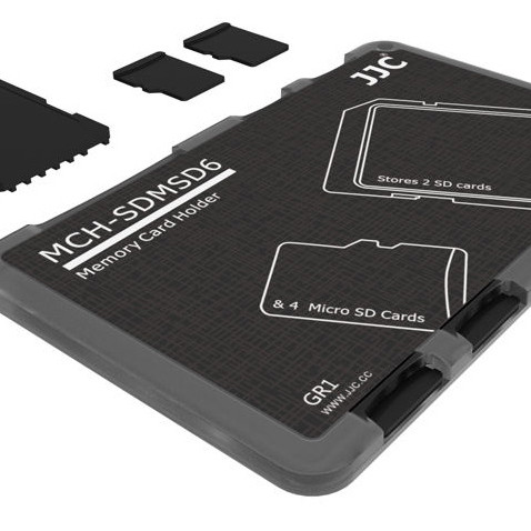 Memory Card Holder Storage Case for 2 SD Cards & 4 MicroSD Memory Cards