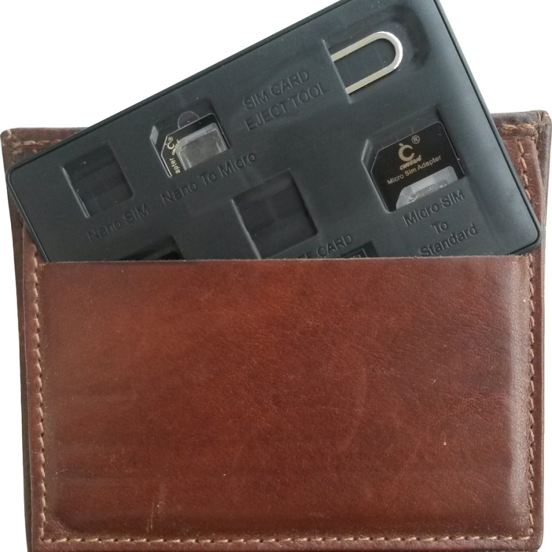 SIM Card Holder Case slim & compact, Credit Card Style