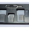 Small SIM Card Holder Case with 3 sim card adapters & Iphone Pin